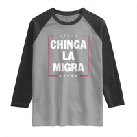 Funny Chinga La Migra Raglan Shirt Star Stripes - Wonder Print Shop