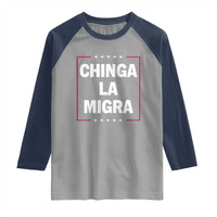 Funny Chinga La Migra Raglan Shirt Star Stripes - Wonder Print Shop