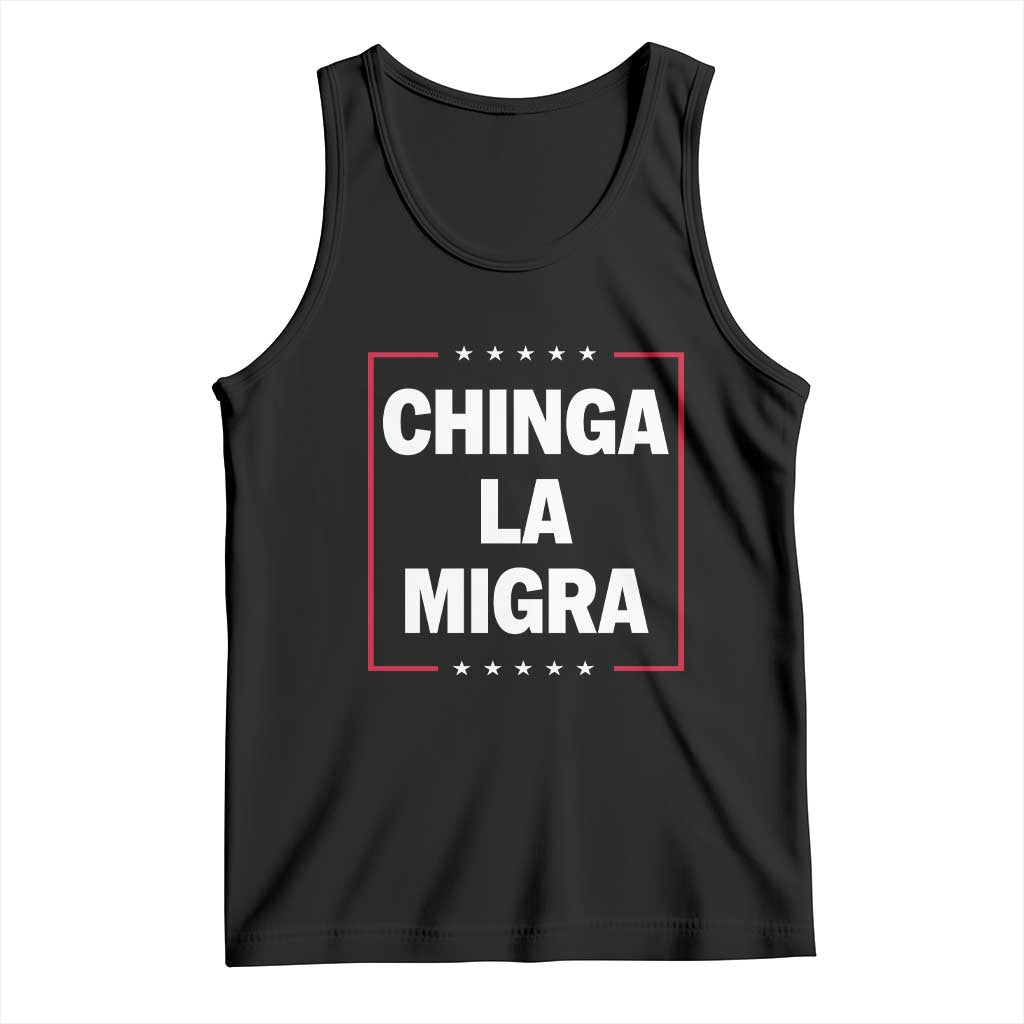 Funny Chinga La Migra Tank Top Star Stripes - Wonder Print Shop