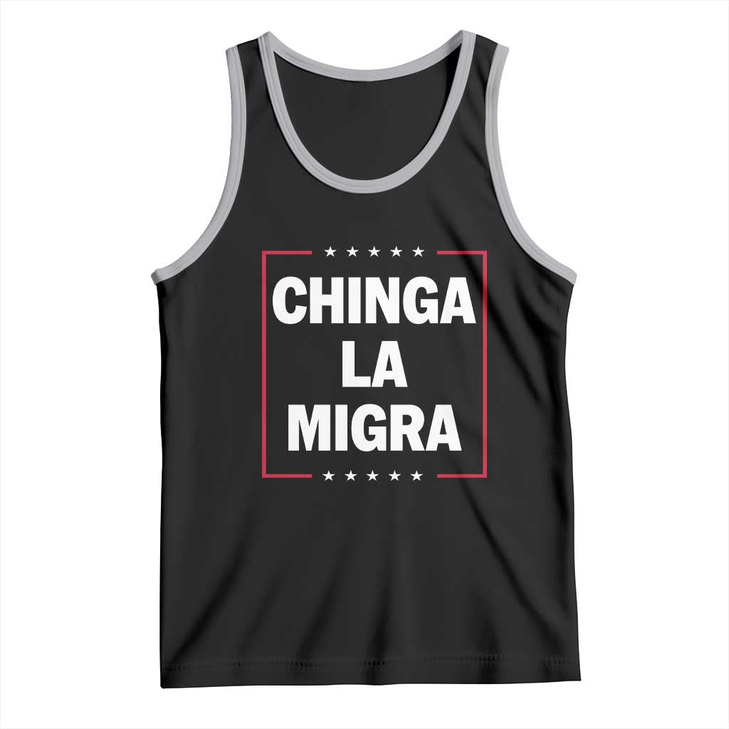 Funny Chinga La Migra Tank Top Star Stripes - Wonder Print Shop