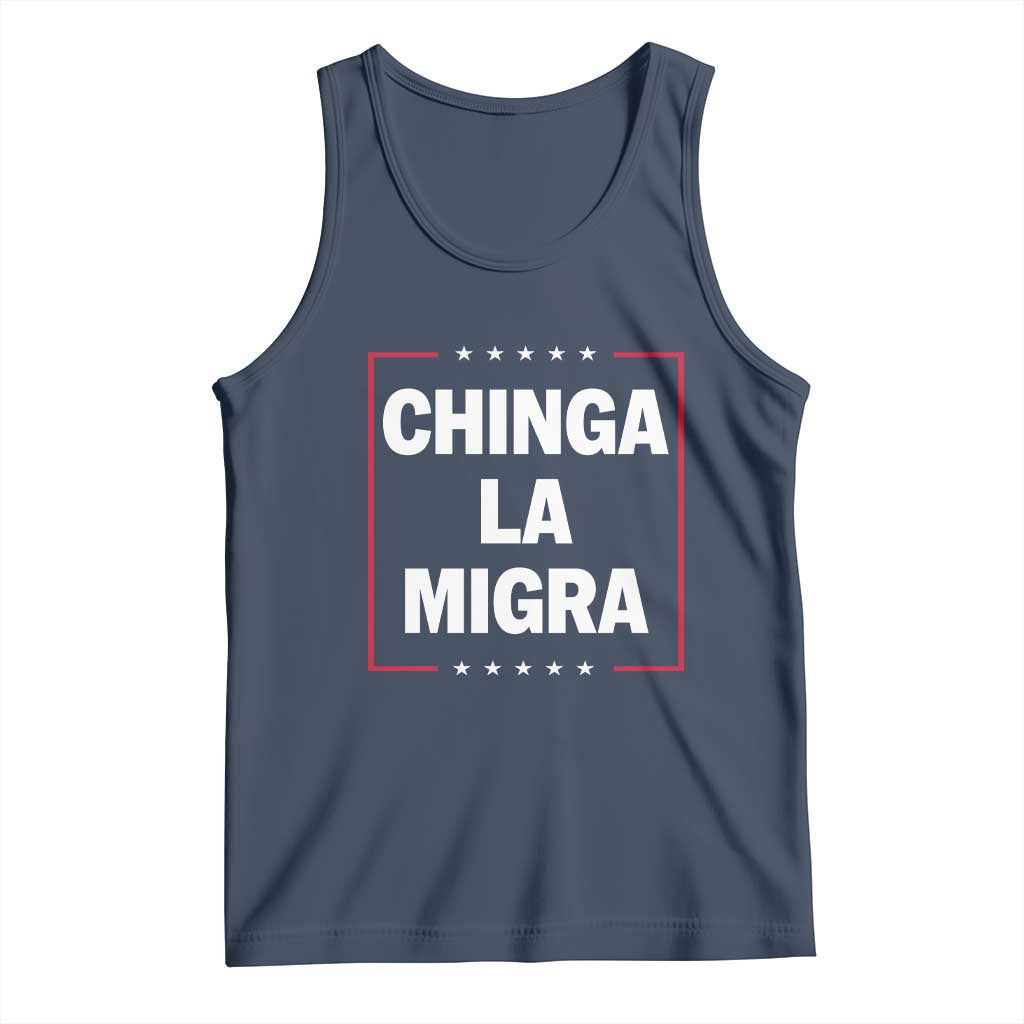 Funny Chinga La Migra Tank Top Star Stripes - Wonder Print Shop