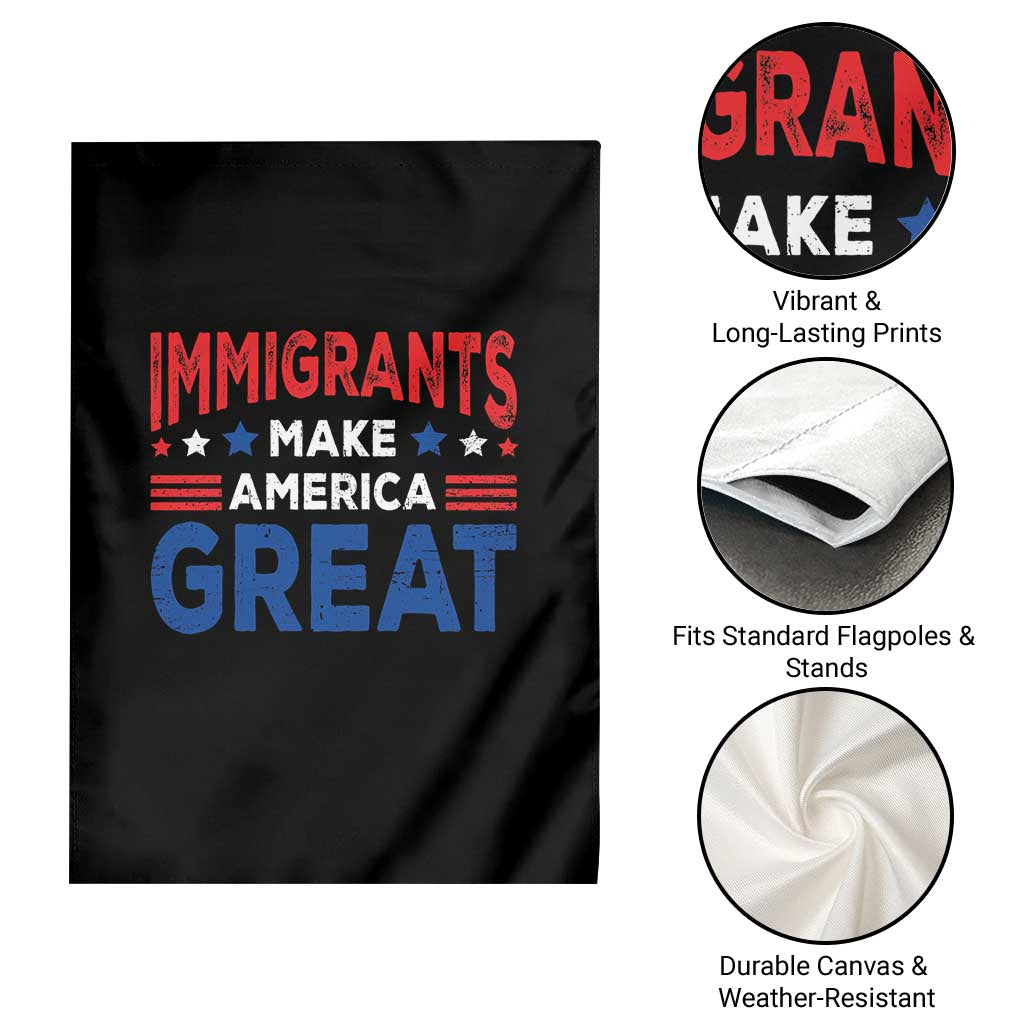 Funny Immigrants Make America Great Garden Flag Stars Stripes - Wonder Print Shop