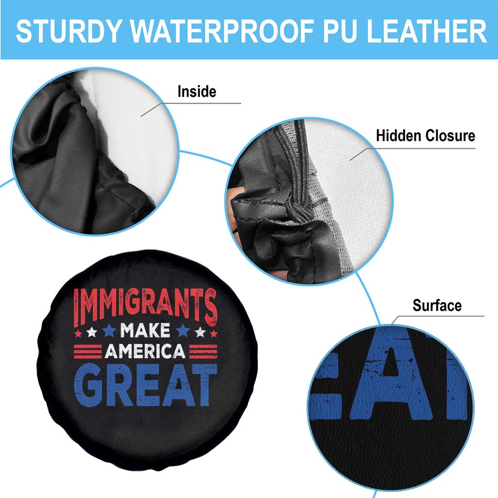 Funny Immigrants Make America Great Spare Tire Cover Stars Stripes - Wonder Print Shop