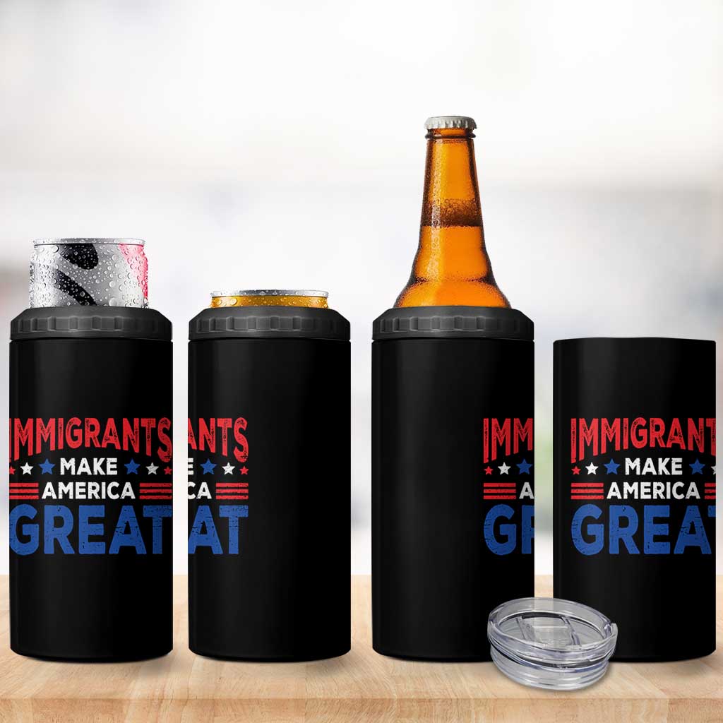 Funny Immigrants Make America Great 4 in 1 Can Cooler Tumbler Stars Stripes - Wonder Print Shop
