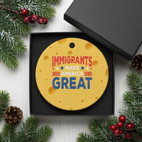 Funny Immigrants Make America Great Ceramic Ornament Stars Stripes - Wonder Print Shop