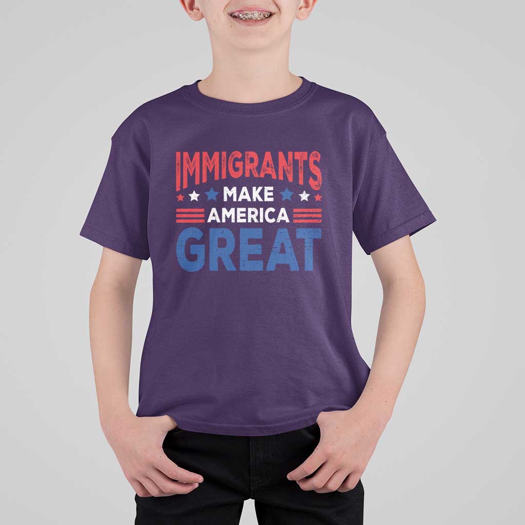 Funny Immigrants Make America Great T Shirt For Kid Stars Stripes - Wonder Print Shop