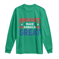 Funny Immigrants Make America Great Long Sleeve Shirt Stars Stripes - Wonder Print Shop