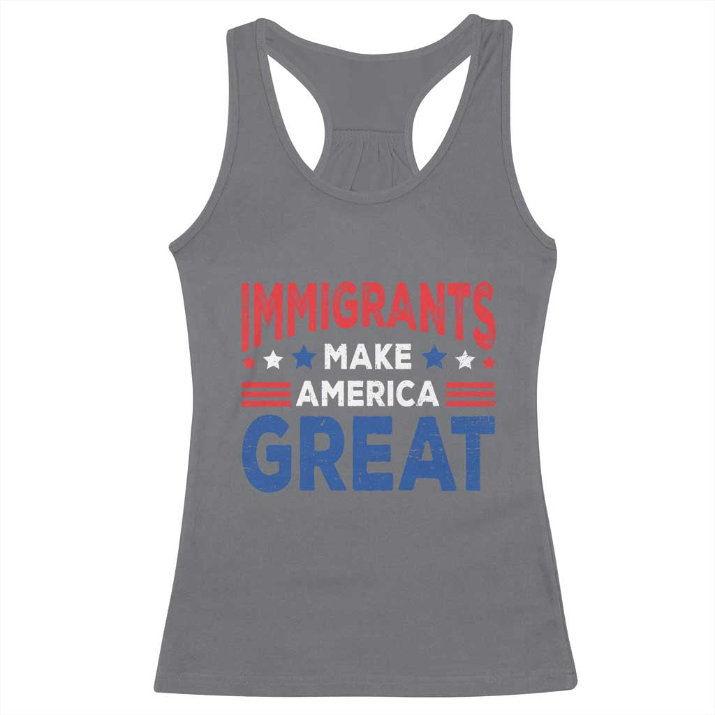 Funny Immigrants Make America Great Racerback Tank Top Stars Stripes - Wonder Print Shop