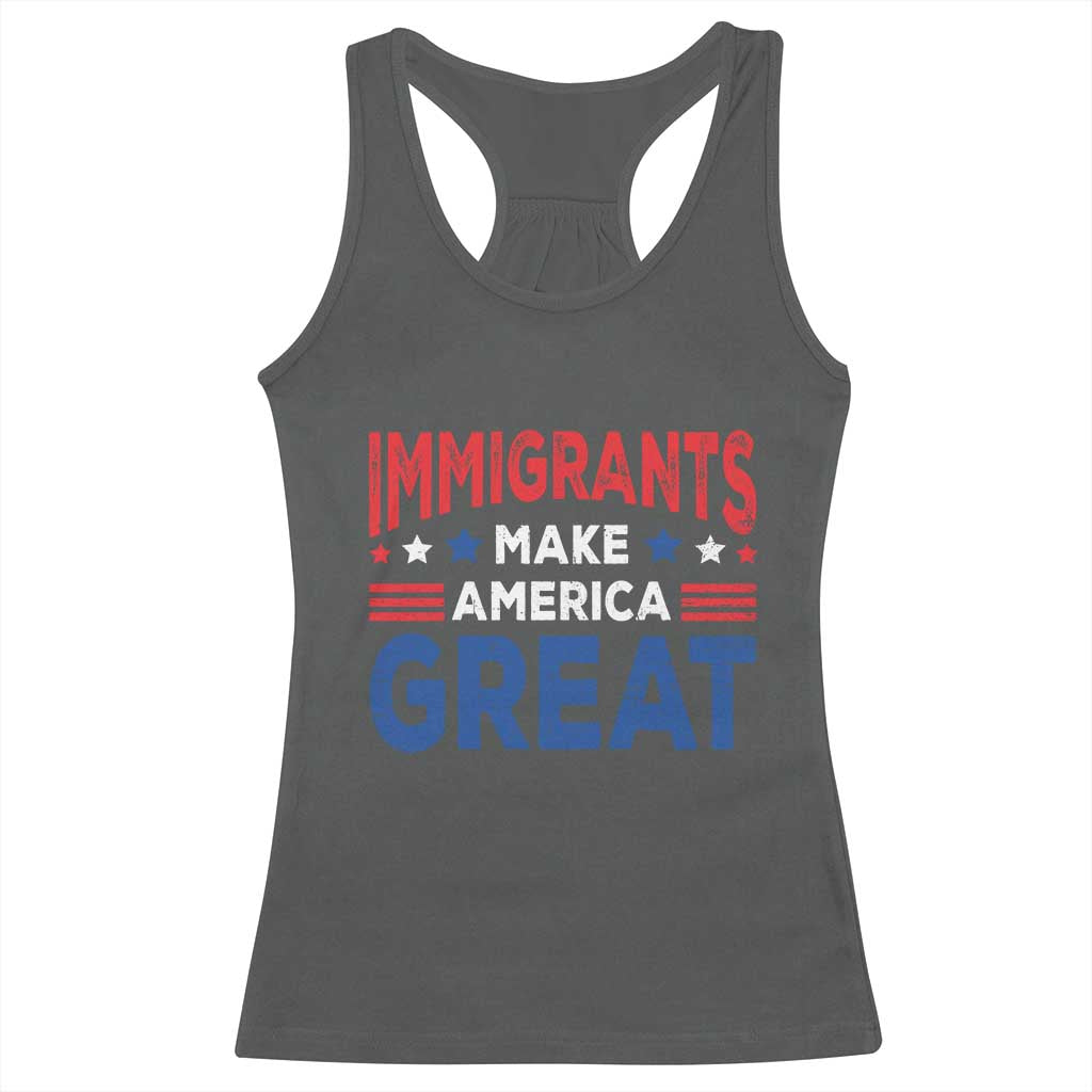 Funny Immigrants Make America Great Racerback Tank Top Stars Stripes - Wonder Print Shop