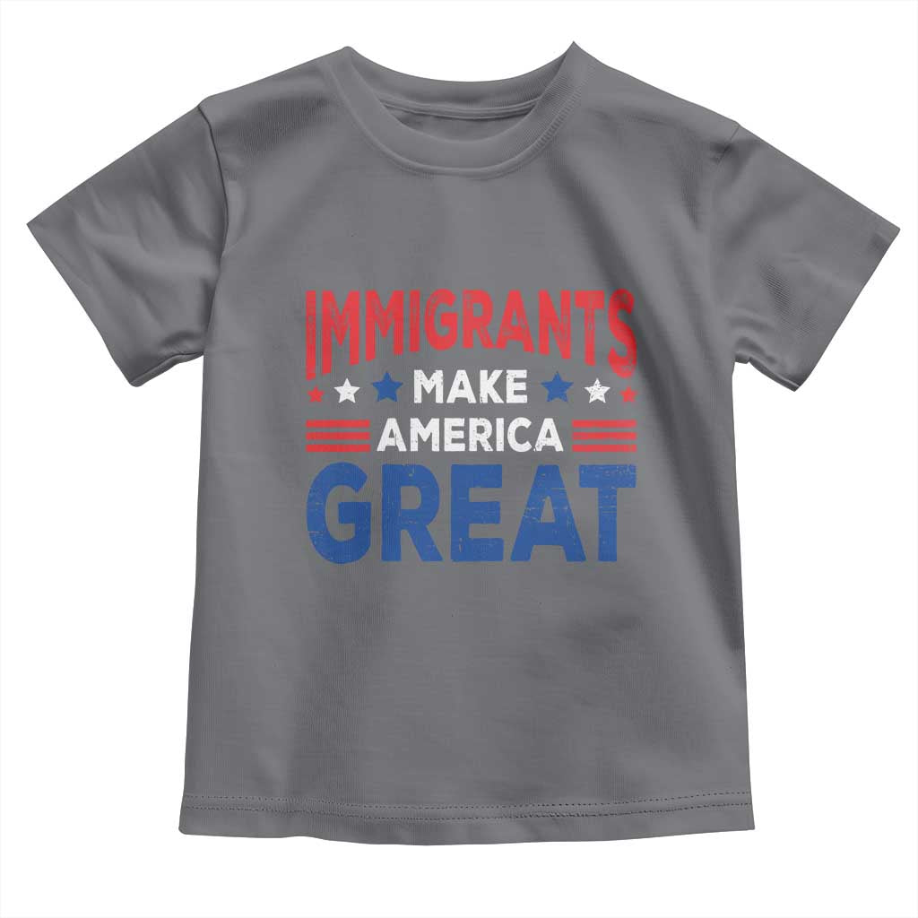 Funny Immigrants Make America Great Toddler T Shirt Stars Stripes - Wonder Print Shop