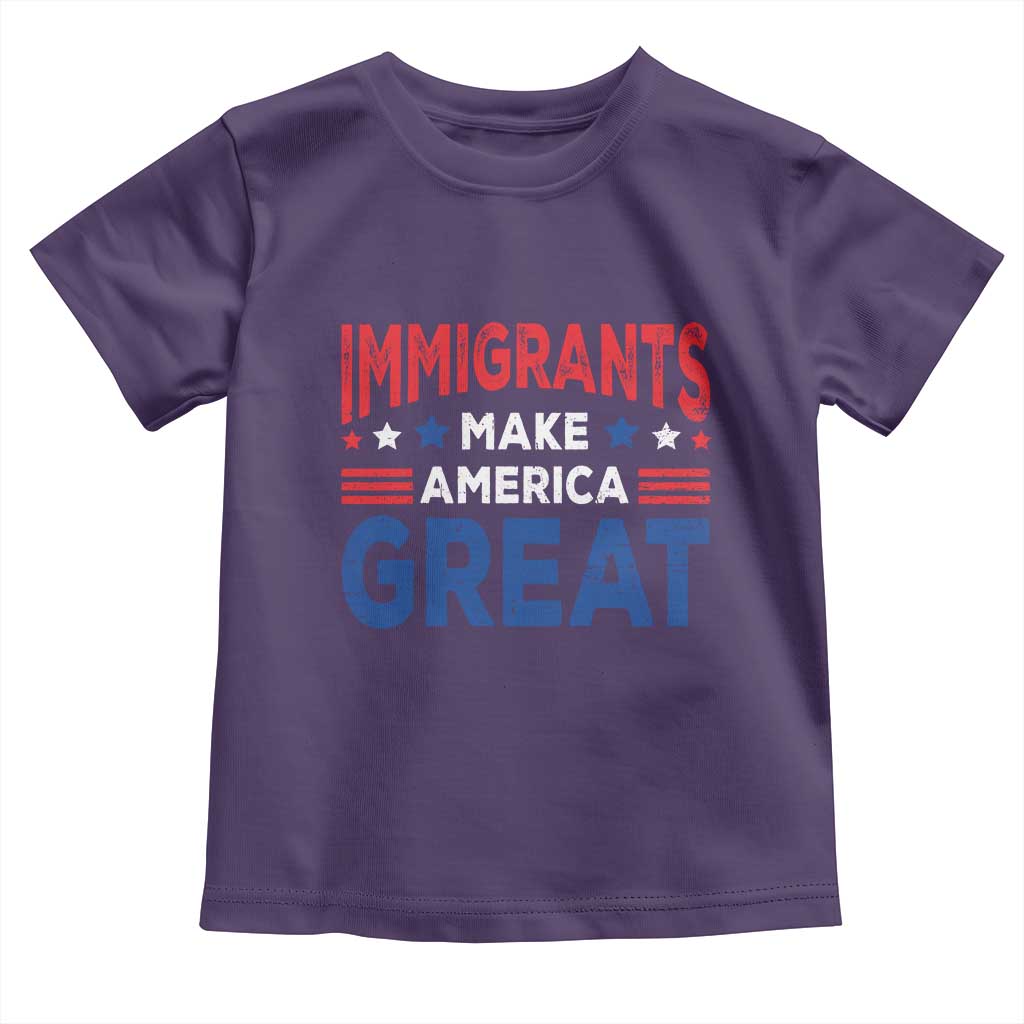 Funny Immigrants Make America Great Toddler T Shirt Stars Stripes - Wonder Print Shop