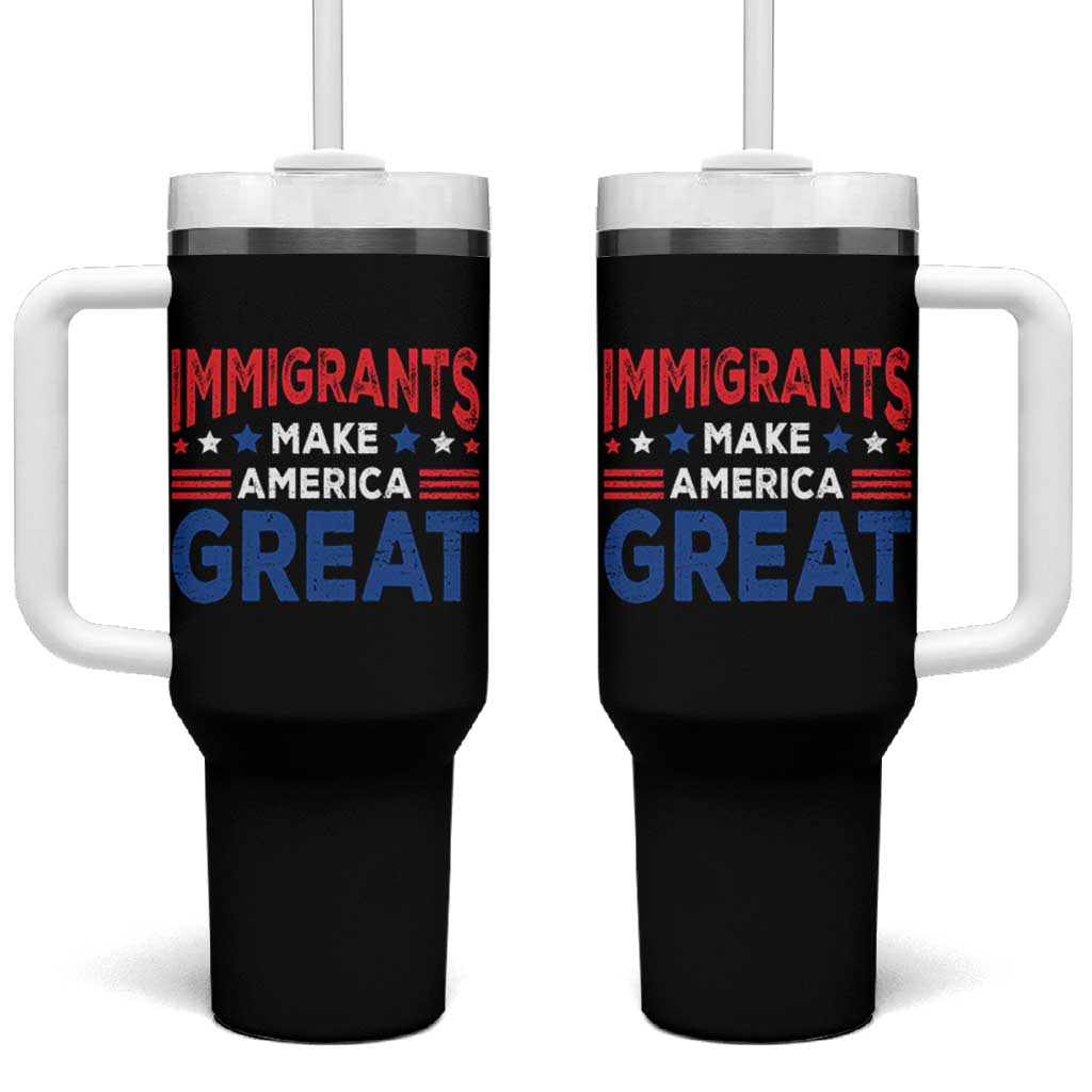 Funny Immigrants Make America Great Tumbler With Handle Stars Stripes - Wonder Print Shop