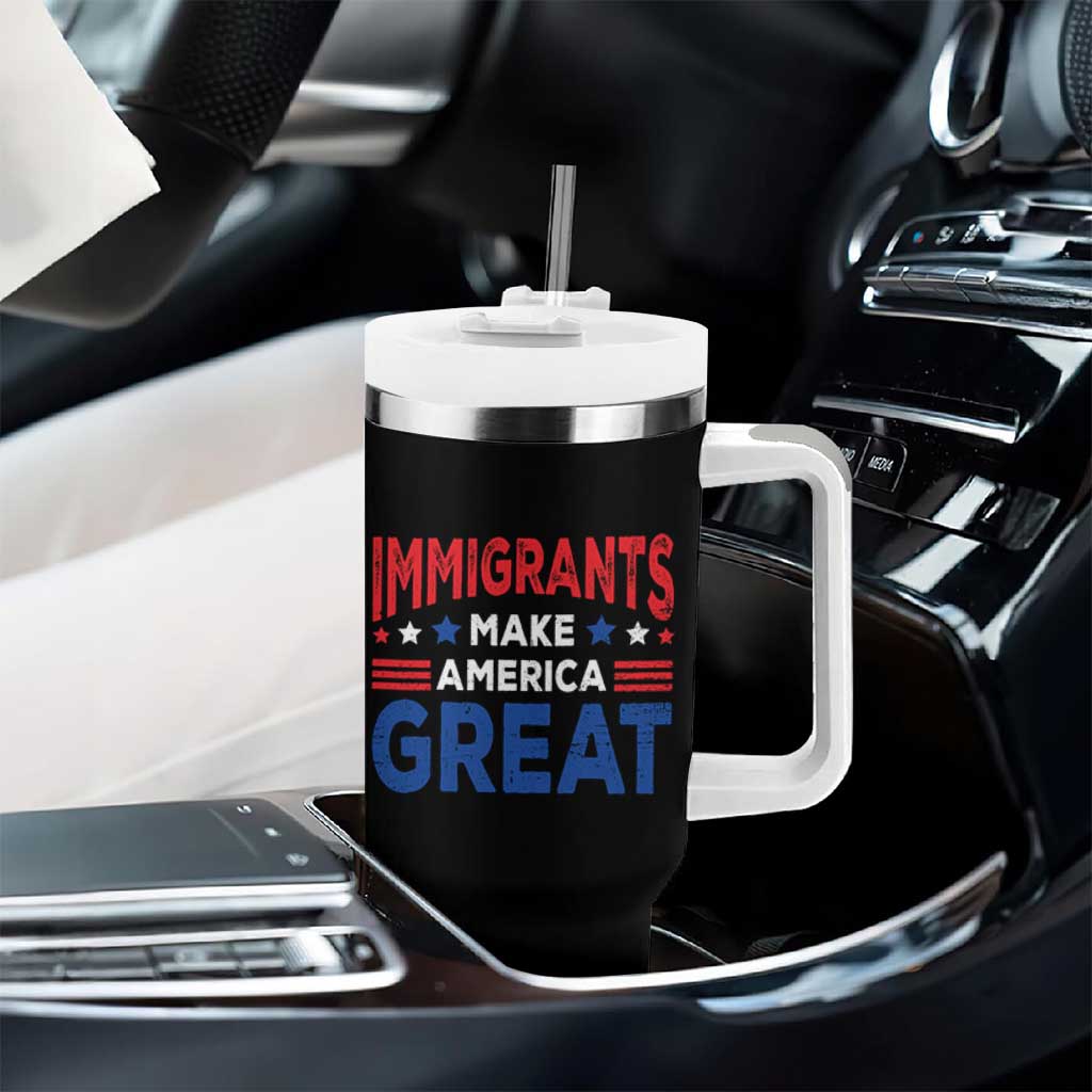 Funny Immigrants Make America Great Tumbler With Handle Stars Stripes - Wonder Print Shop
