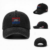 Funny Immigrants Make America Great Washed Cotton Baseball Cap Stars Stripes