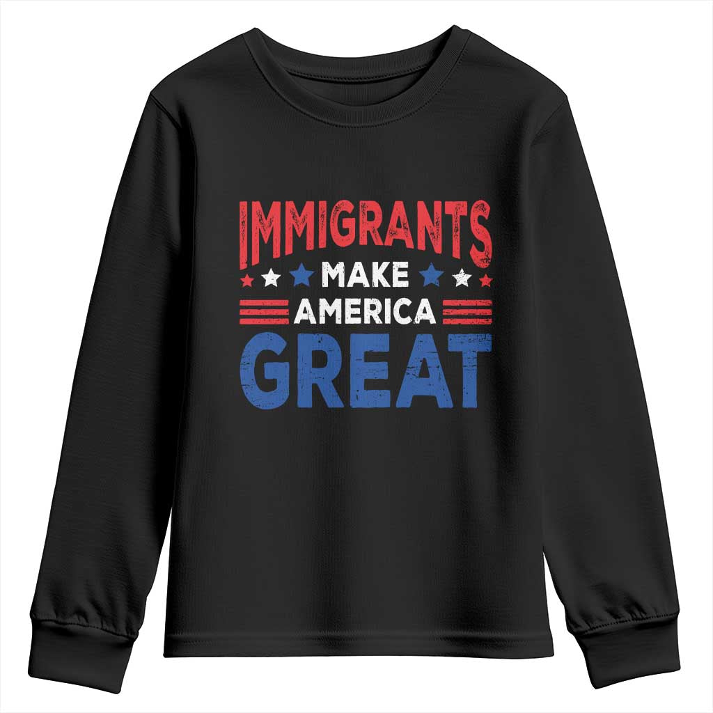 Funny Immigrants Make America Great Youth Sweatshirt Stars Stripes - Wonder Print Shop