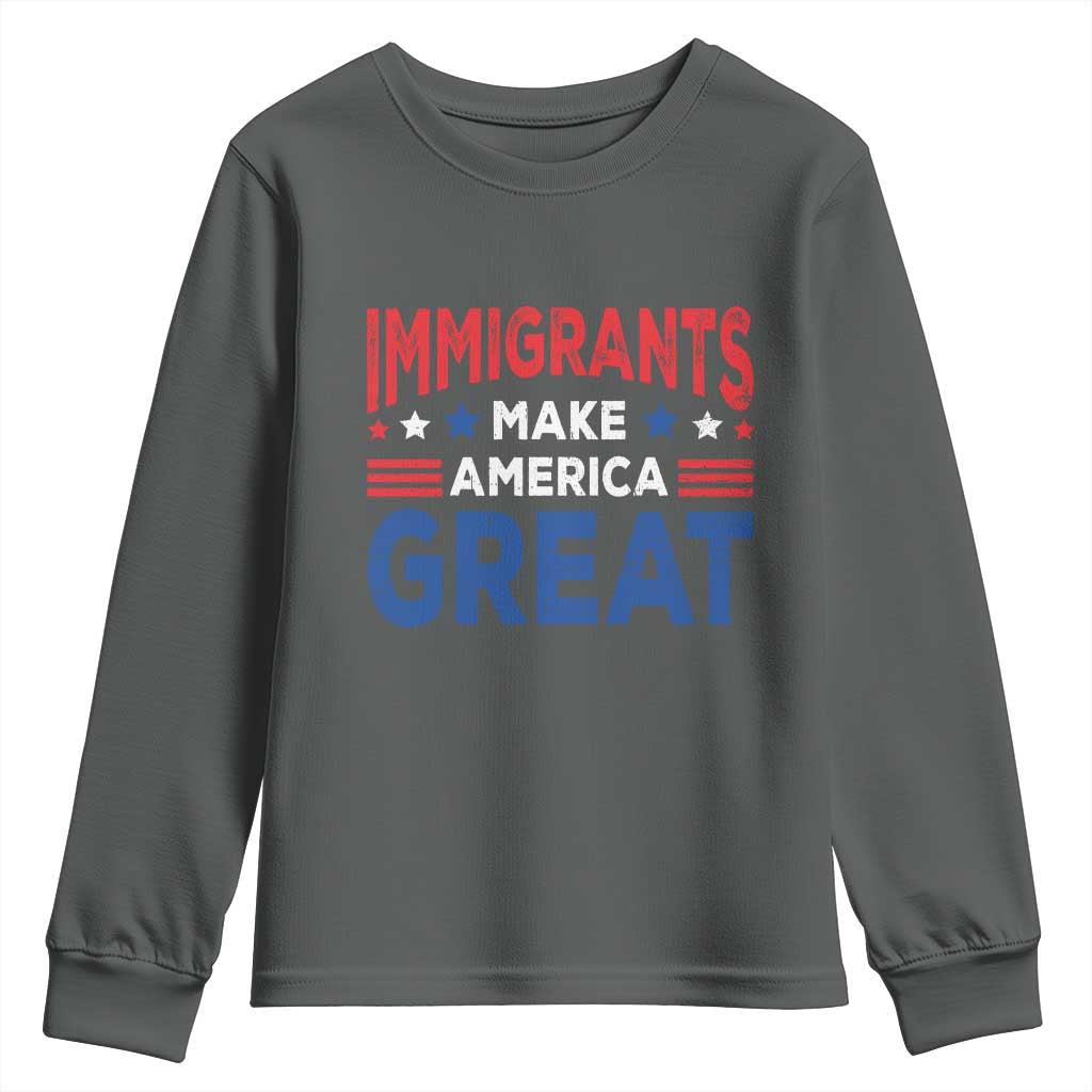Funny Immigrants Make America Great Youth Sweatshirt Stars Stripes - Wonder Print Shop