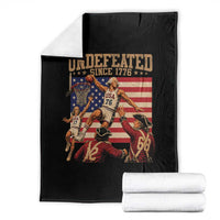4th of July Basketball Undefeated Since 1776 Throw Blanket Funny Founding Fathers