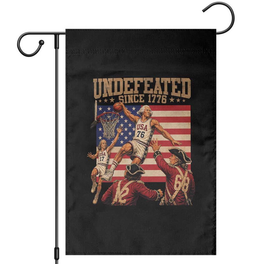 4th of July Basketball Undefeated Since 1776 Garden Flag Funny Founding Fathers