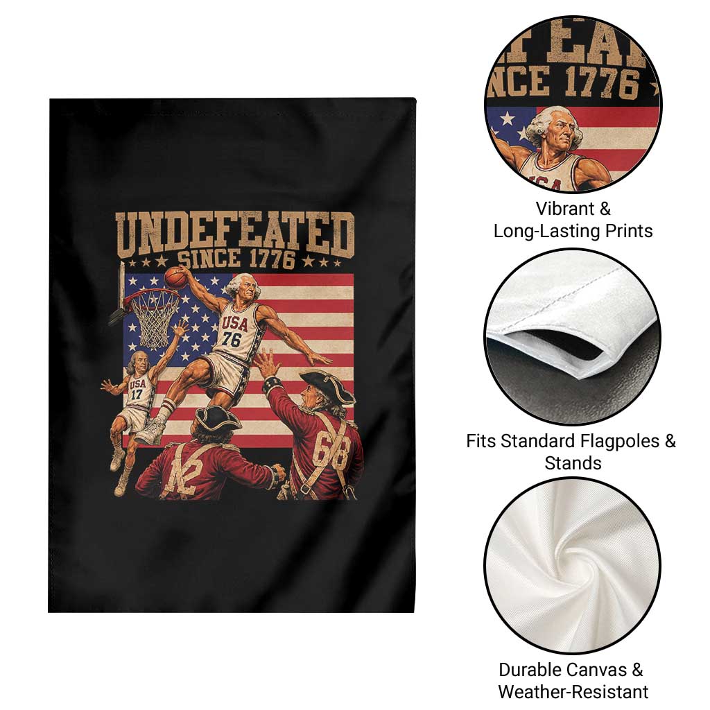4th of July Basketball Undefeated Since 1776 Garden Flag Funny Founding Fathers