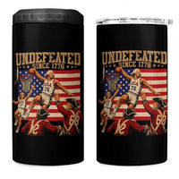 4th of July Basketball Undefeated Since 1776 4 in 1 Can Cooler Tumbler Funny Founding Fathers