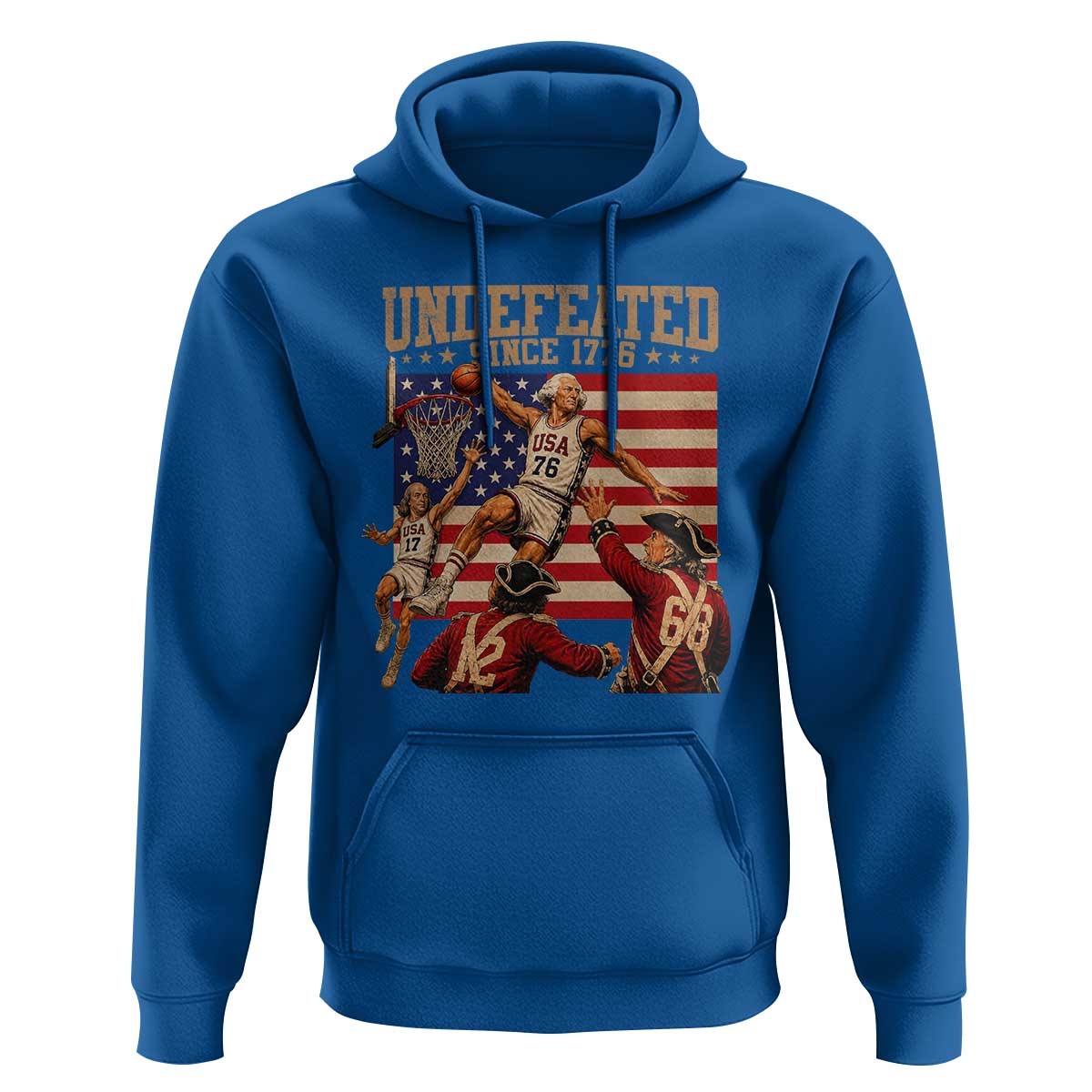 4th of July Basketball Undefeated Since 1776 Hoodie Funny Founding Fathers