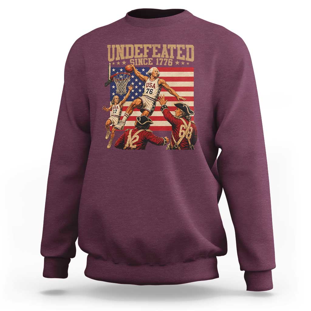 4th of July Basketball Undefeated Since 1776 Sweatshirt Funny Founding Fathers