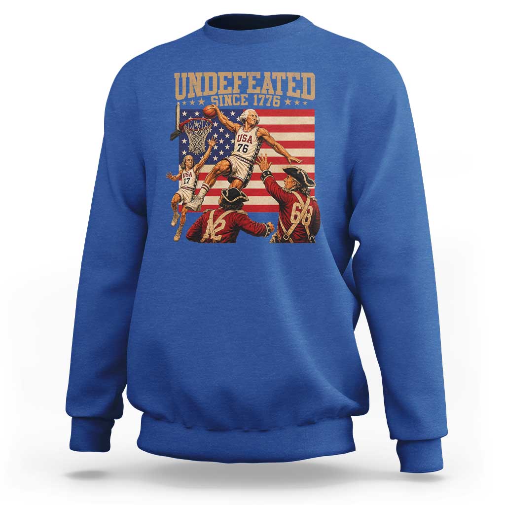 4th of July Basketball Undefeated Since 1776 Sweatshirt Funny Founding Fathers