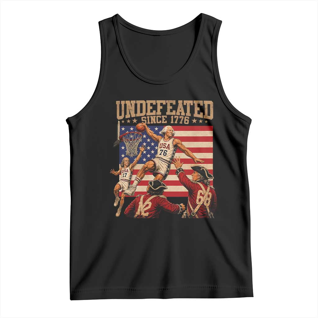 4th of July Basketball Undefeated Since 1776 Tank Top Funny Founding Fathers