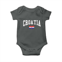 Croatia Hrvatska Flag Zagreb Croatian Jersey Retro Baby Onesie