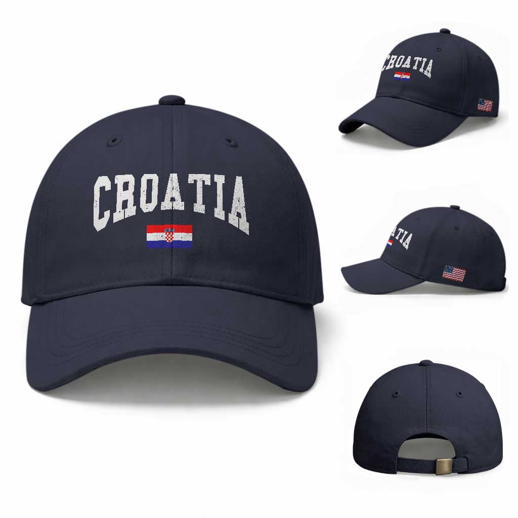 Croatia Hrvatska Flag Zagreb Croatian Jersey Retro Baseball Cap