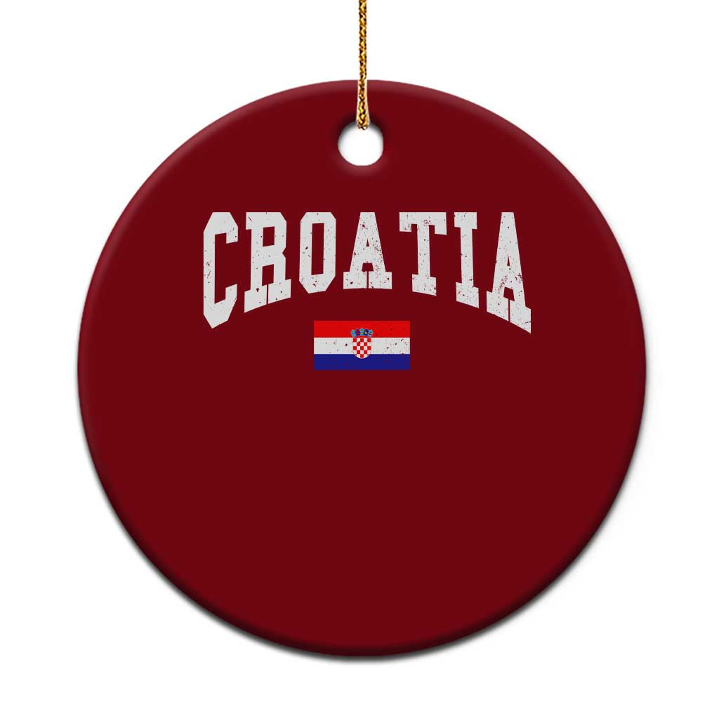 Croatia Hrvatska Flag Zagreb Croatian Jersey Retro Ceramic Ornament