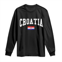 Croatia Hrvatska Flag Zagreb Croatian Jersey Retro Long Sleeve Shirt