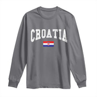 Croatia Hrvatska Flag Zagreb Croatian Jersey Retro Long Sleeve Shirt