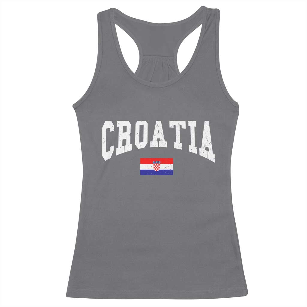 Croatia Hrvatska Flag Zagreb Croatian Jersey Retro Racerback Tank Top