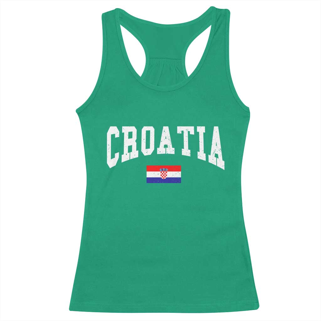 Croatia Hrvatska Flag Zagreb Croatian Jersey Retro Racerback Tank Top
