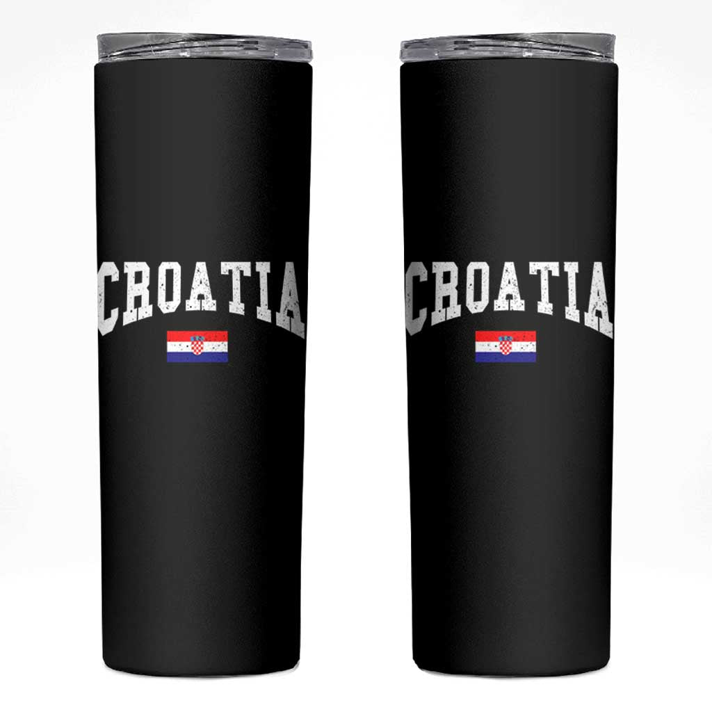 Croatia Hrvatska Flag Zagreb Croatian Jersey Retro Skinny Tumbler