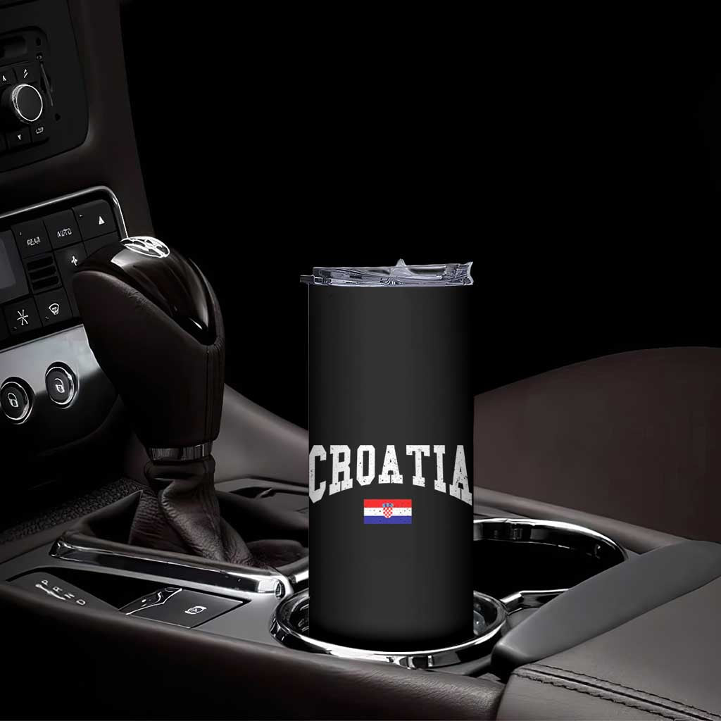 Croatia Hrvatska Flag Zagreb Croatian Jersey Retro Skinny Tumbler