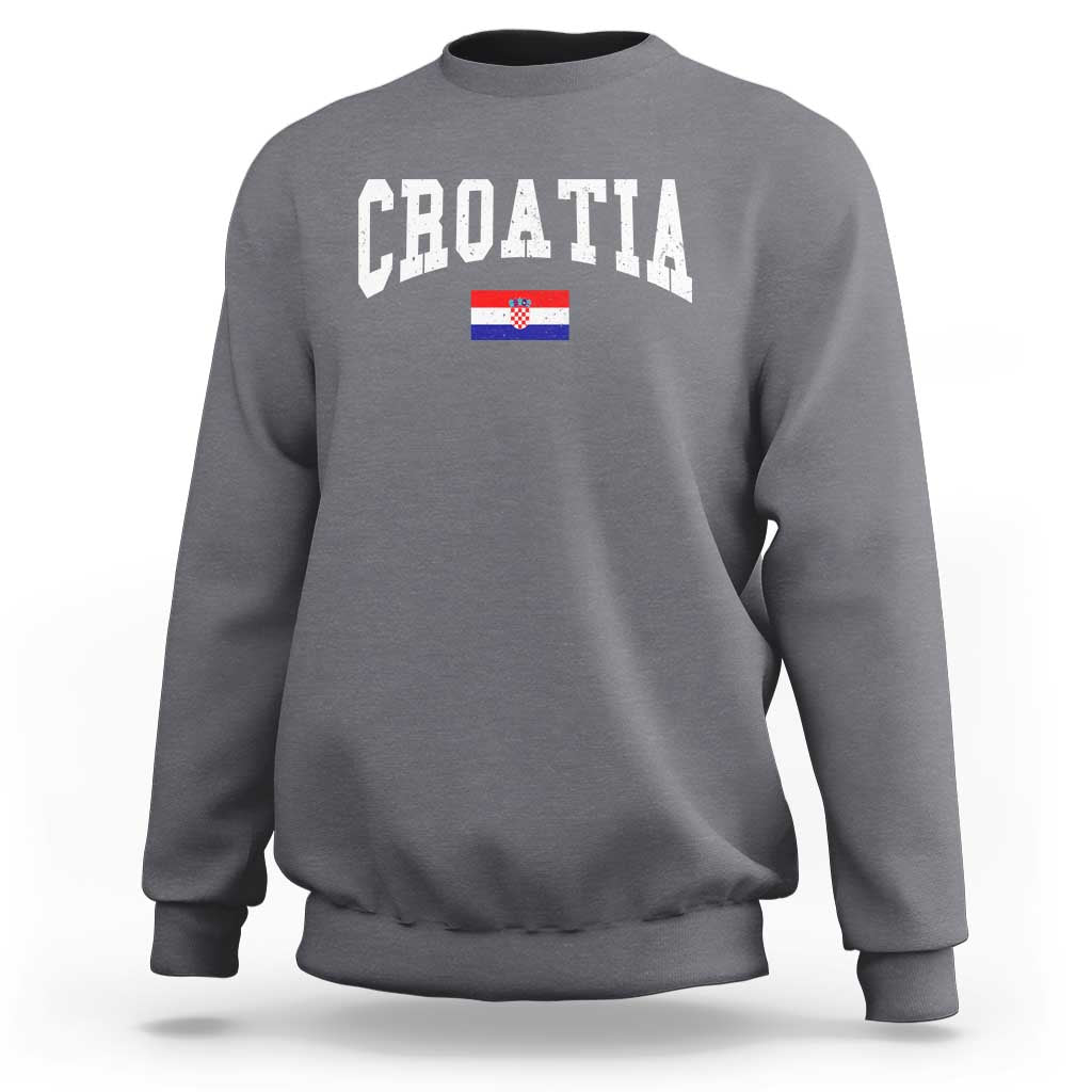 Croatia Hrvatska Flag Zagreb Croatian Jersey Retro Sweatshirt