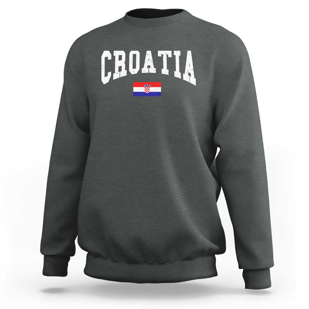Croatia Hrvatska Flag Zagreb Croatian Jersey Retro Sweatshirt