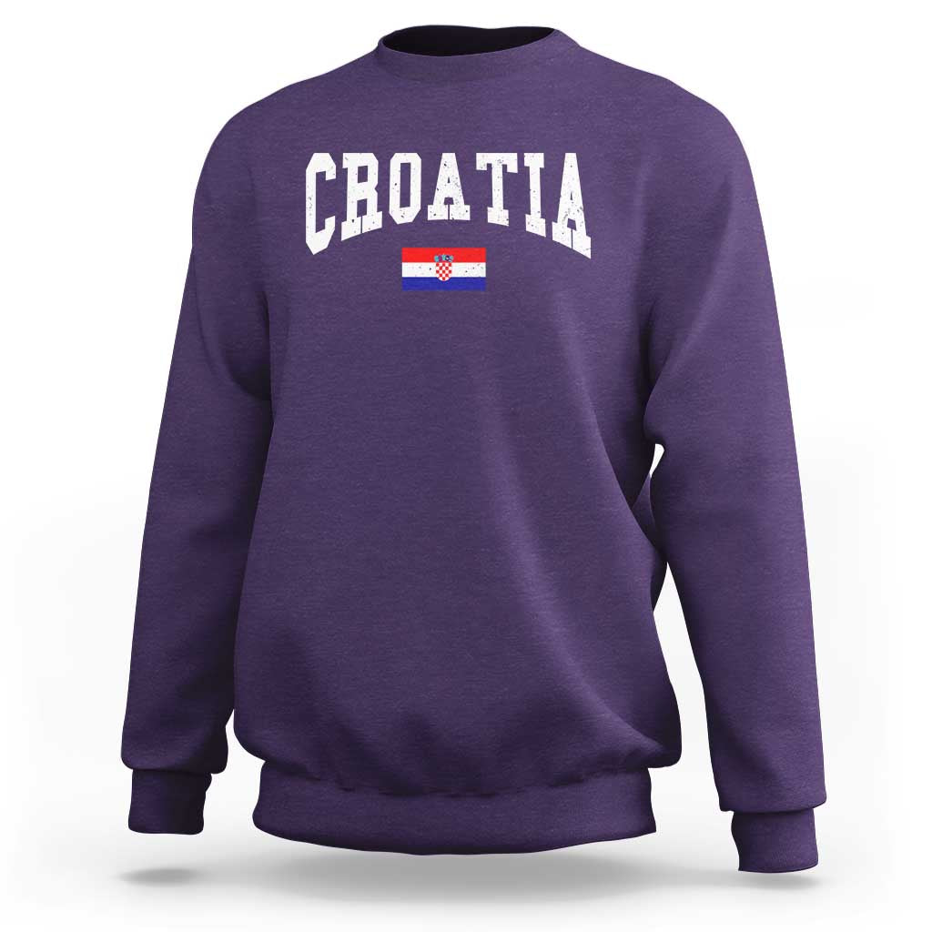 Croatia Hrvatska Flag Zagreb Croatian Jersey Retro Sweatshirt