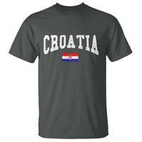Croatia Hrvatska Flag Zagreb Croatian Jersey Retro T Shirt
