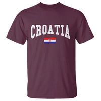 Croatia Hrvatska Flag Zagreb Croatian Jersey Retro T Shirt