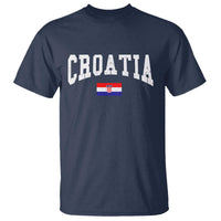 Croatia Hrvatska Flag Zagreb Croatian Jersey Retro T Shirt