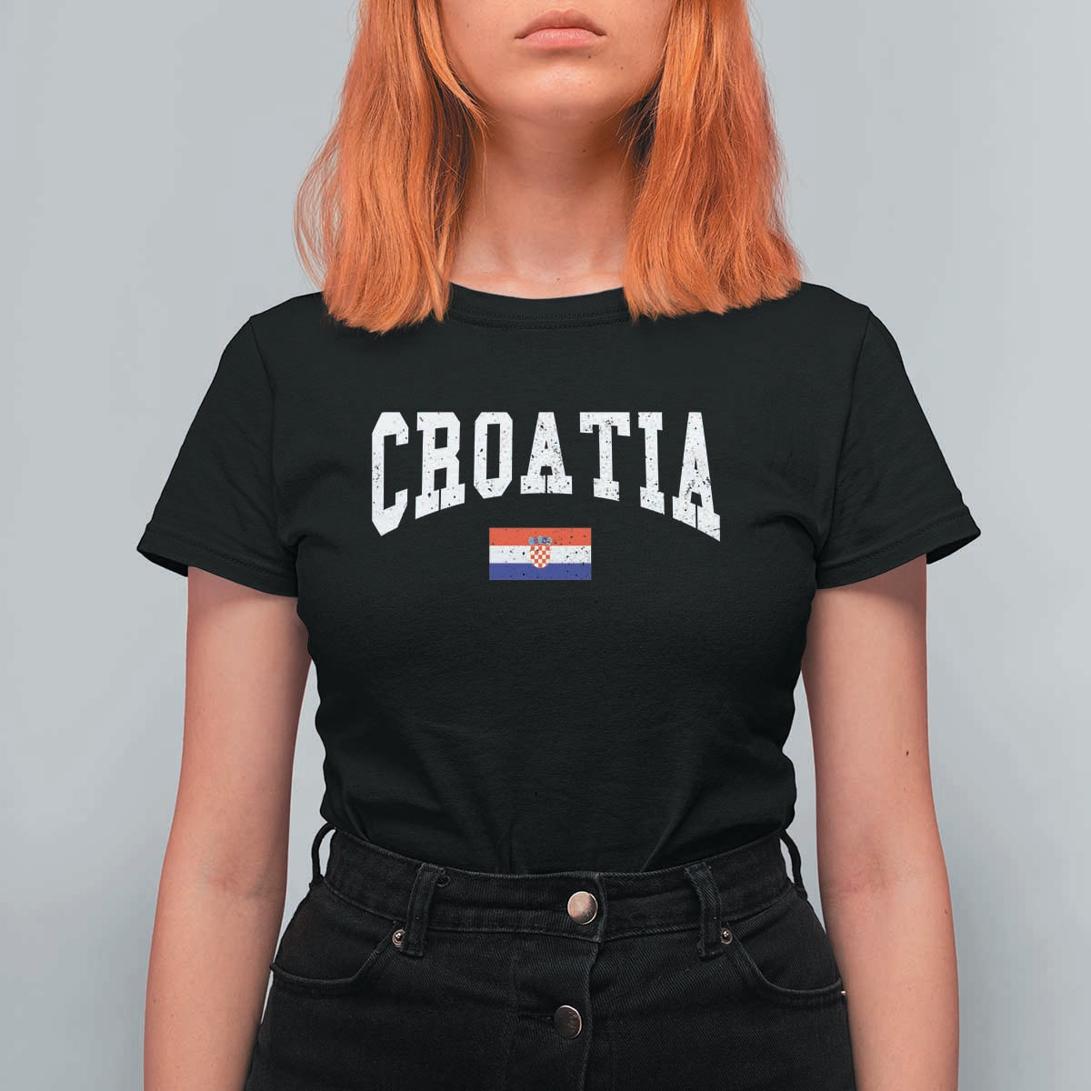 Croatia Hrvatska Flag Zagreb Croatian Jersey Retro T Shirt For Women