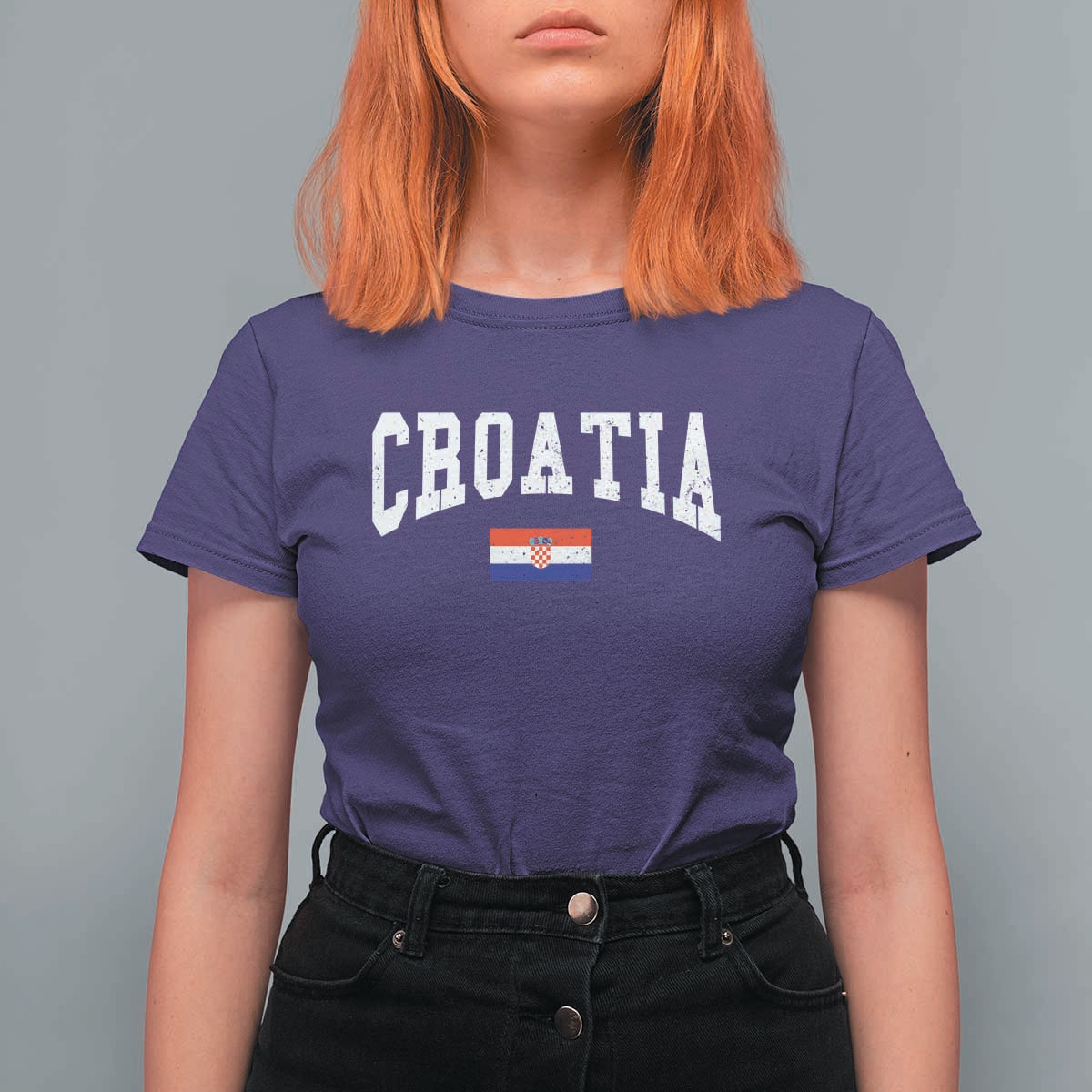 Croatia Hrvatska Flag Zagreb Croatian Jersey Retro T Shirt For Women