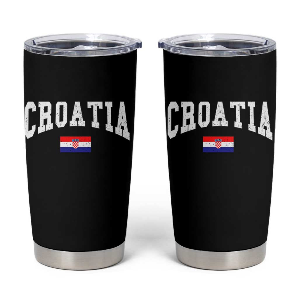 Croatia Hrvatska Flag Zagreb Croatian Jersey Retro Tumbler Cup