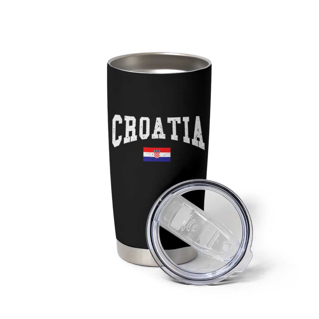 Croatia Hrvatska Flag Zagreb Croatian Jersey Retro Tumbler Cup