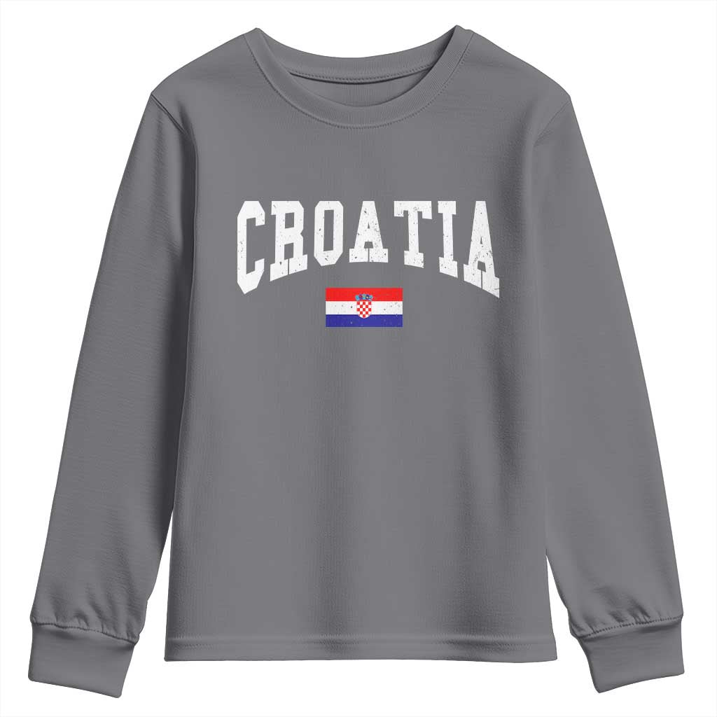 Croatia Hrvatska Flag Zagreb Croatian Jersey Retro Youth Sweatshirt