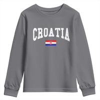 Croatia Hrvatska Flag Zagreb Croatian Jersey Retro Youth Sweatshirt