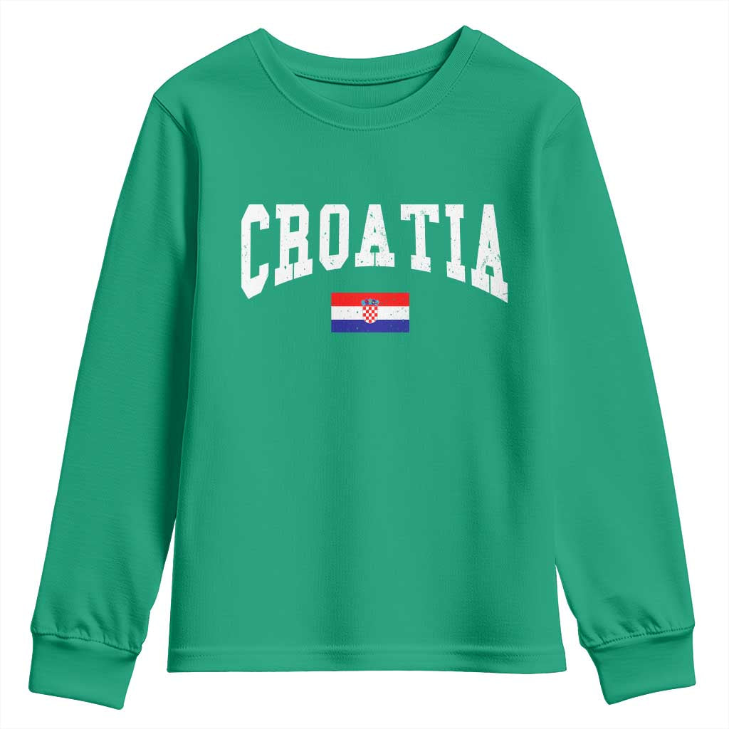 Croatia Hrvatska Flag Zagreb Croatian Jersey Retro Youth Sweatshirt